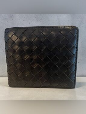 Men’s Bottega Veneta Intrecciato Leather Bifold Wallet Brown Made in Italy.